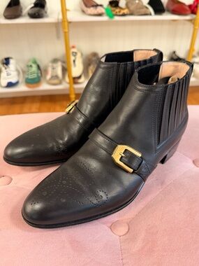 Gucci Brogue Leather Ankle Boot